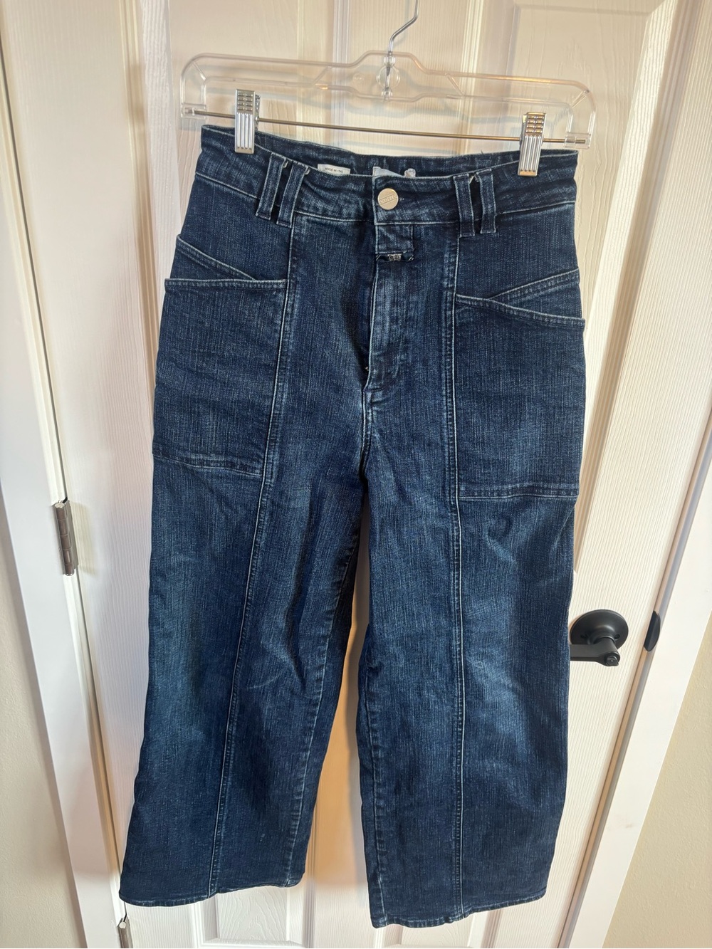 Closed Dark Blue Wide-Leg Utility Jeans